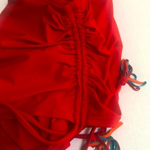 Swim By Cacique (Lane Bryant)Red Drawstring Side Tie Swimsuit Skort Size 18 - Picture 8 of 13